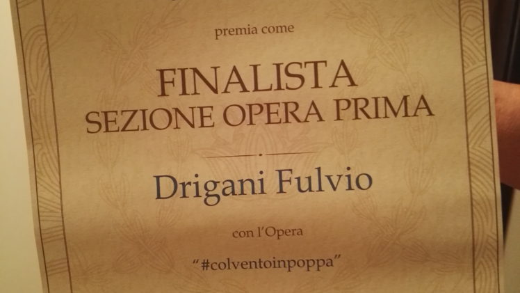 Ho ricevuto il diploma di finalista al Premio Letterario Città di Como, sezione Opera Prima!